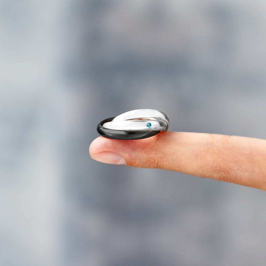 Best Friend, Girlfriend, True Love Black Trinity Ring