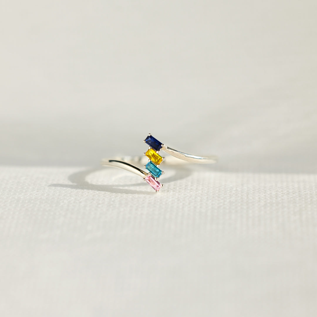 1-5 Birthstones Baguette Cut Ring