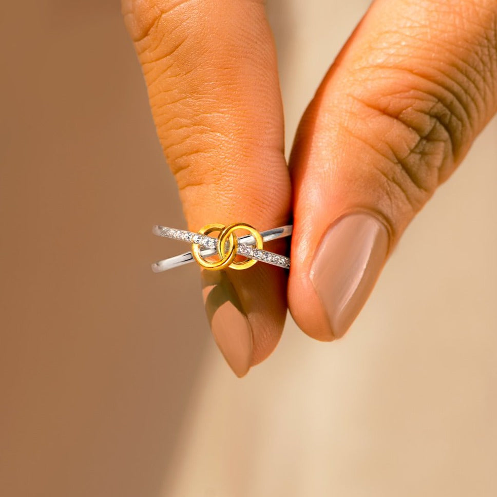 Linked Together Interlocking Promise Ring