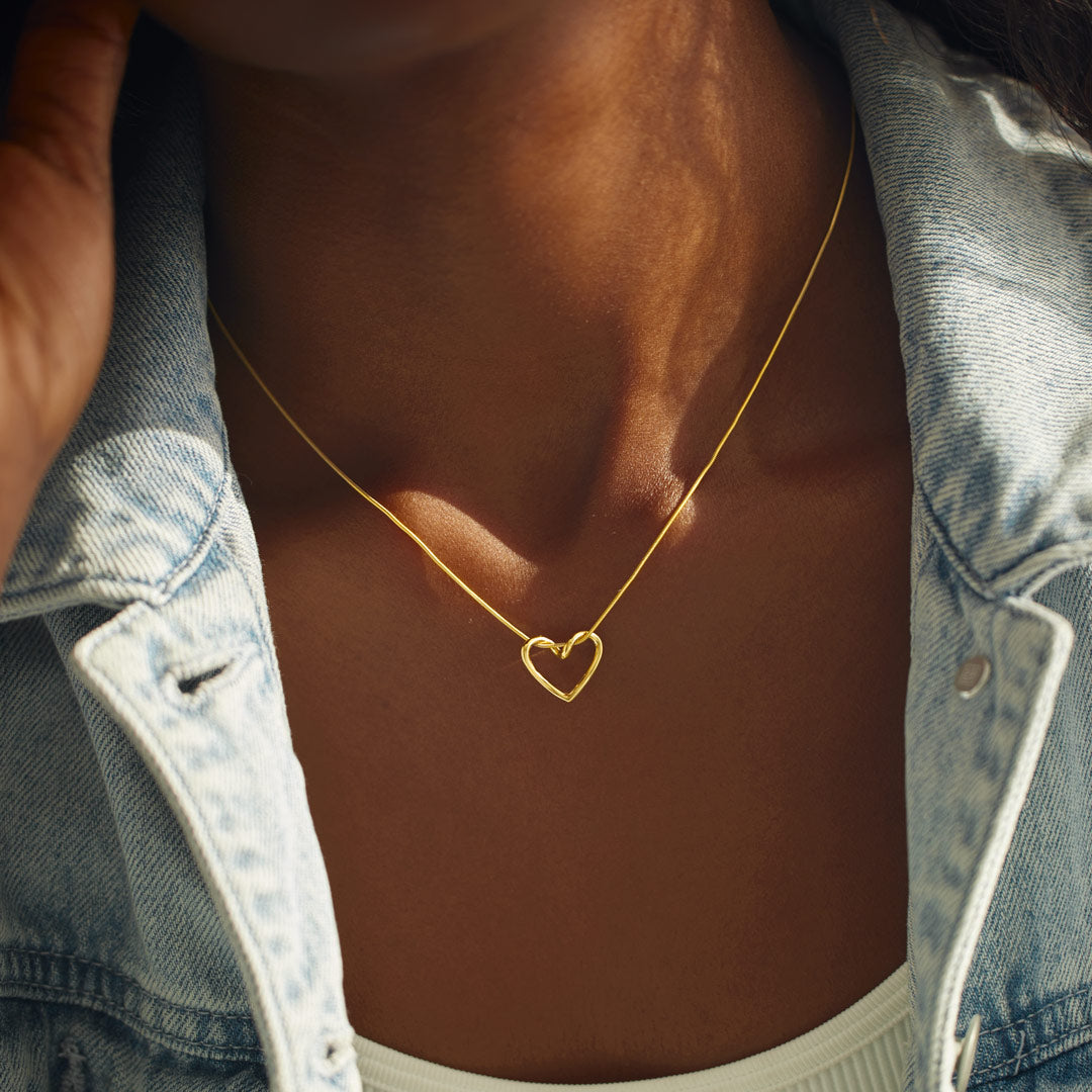 Angel With A Heart Of Gold Heart Charm Necklace