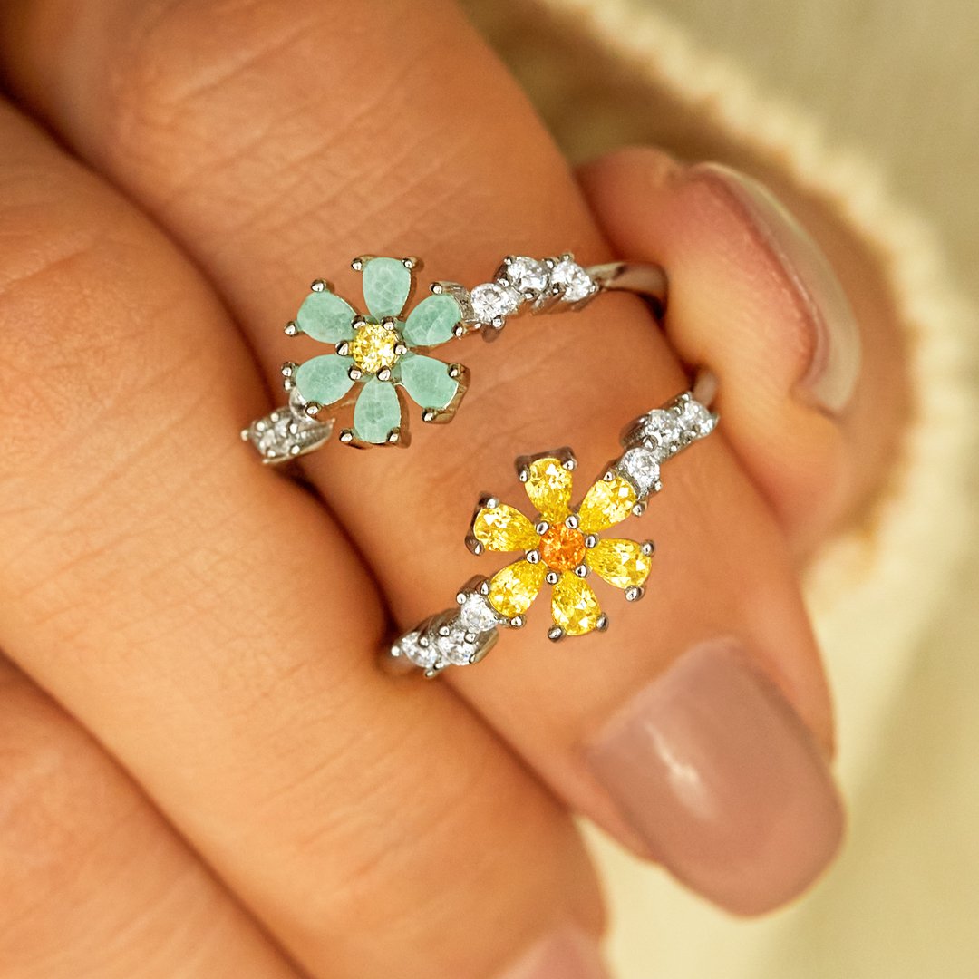 You're A Gem Hexagon Gem Flower Ring