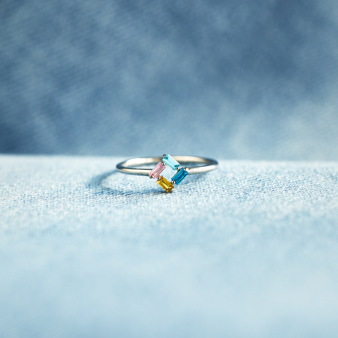3-6 Baguette Birthstones Ring