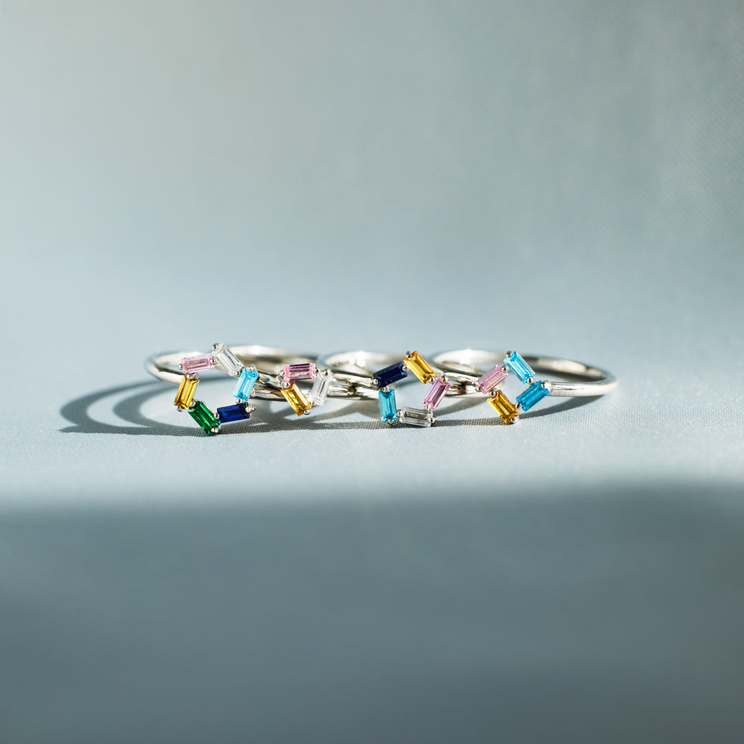 3-6 Baguette Birthstones Ring