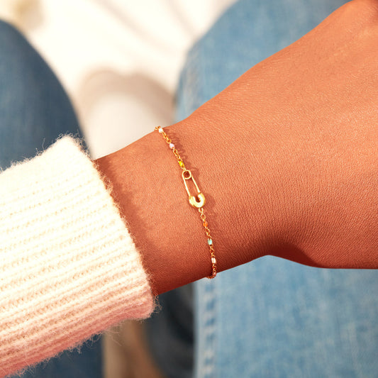 Be Safe Stay Strong Come Home Safety Pin Bracelet