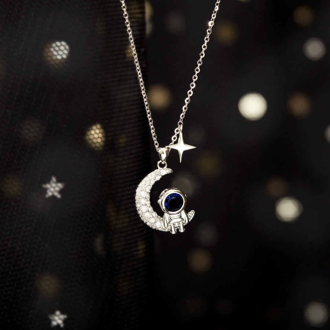 All Things Possible Astronaut On The Moon Necklace