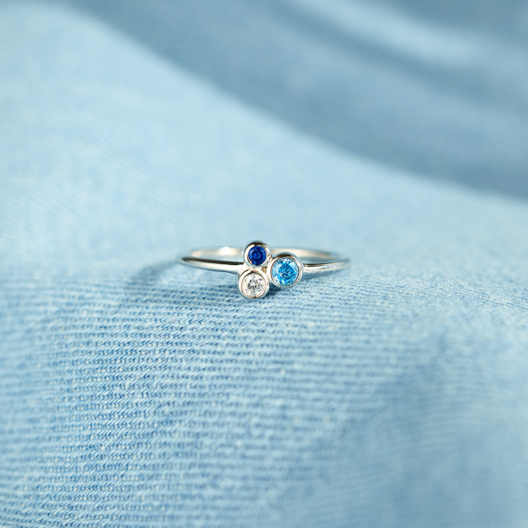 Custom 2-5 Birthstones Irregular Ring