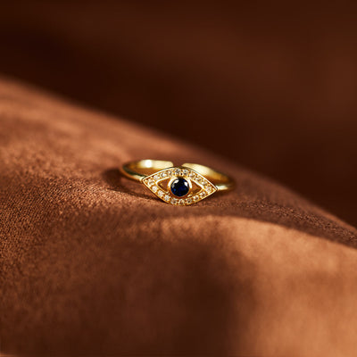 Always Protected Golden Evil Eye Ring