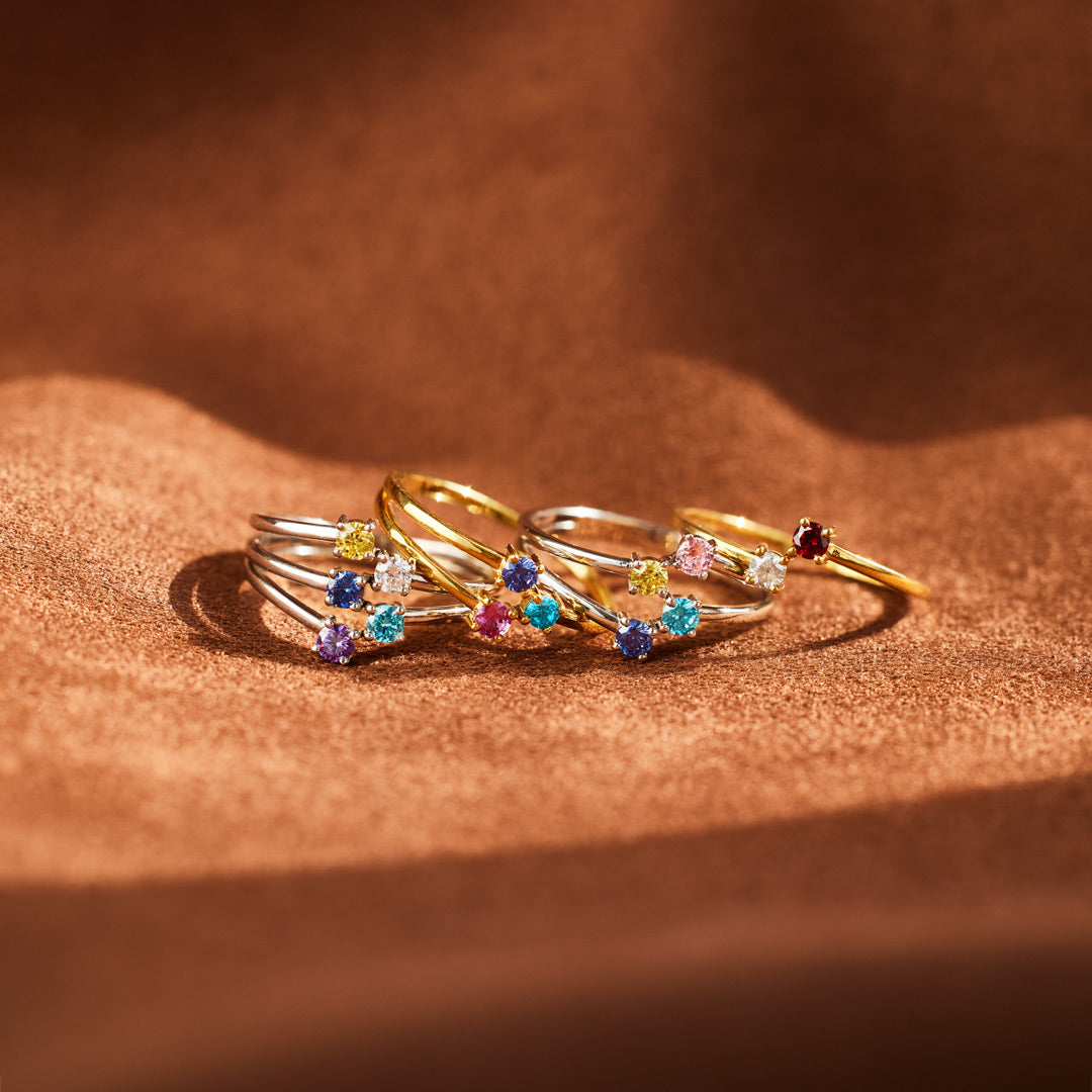 2-5 Birthstones Wrap Band