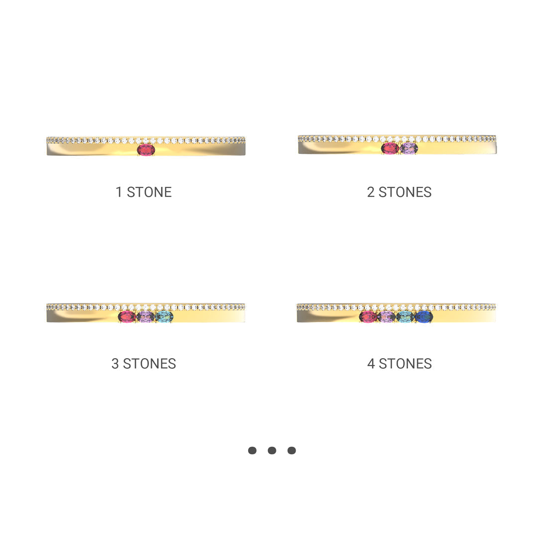 Beautiful Family 1-14 Oval Birthstone Bangle