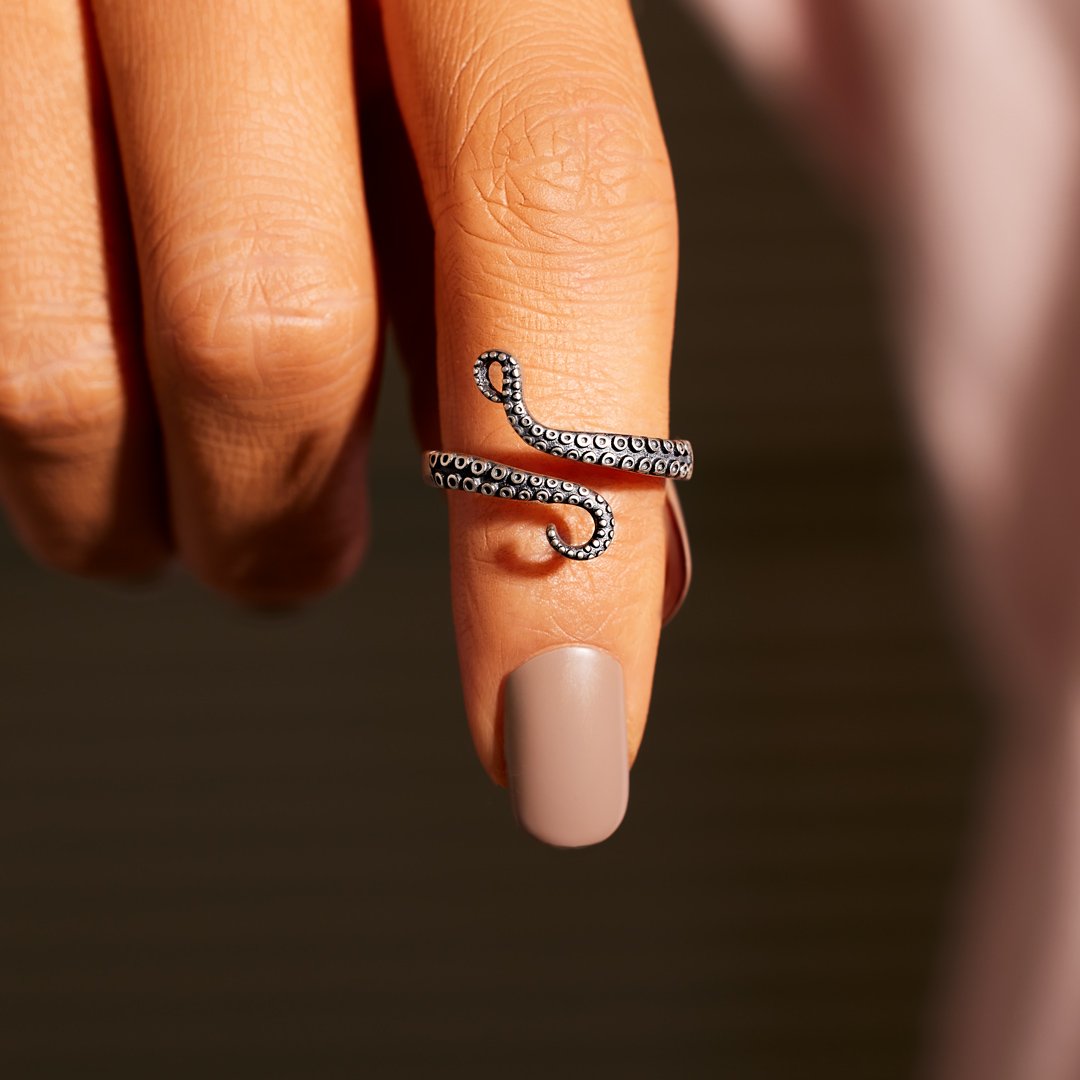 Sterling Silver Octopus Ring