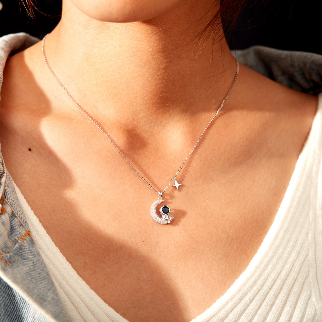 All Things Possible Astronaut On The Moon Necklace