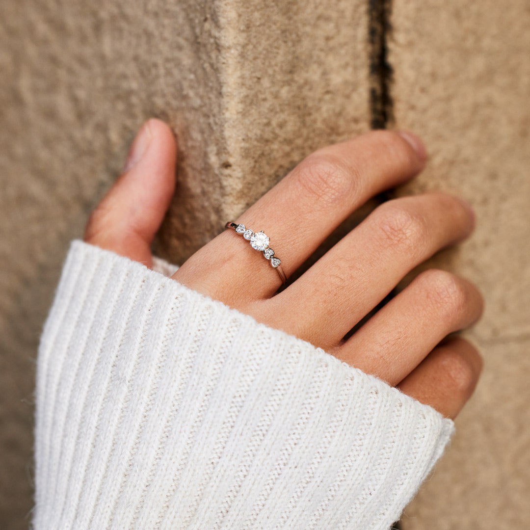 I Love You Round-Cut Heart Band Ring