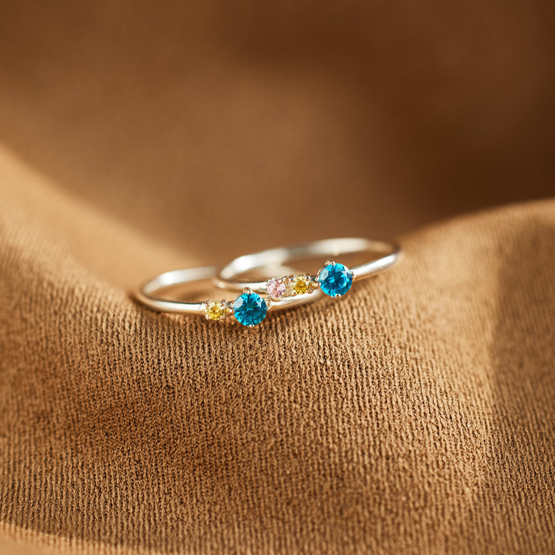 1-6 Birthstones Ring Band