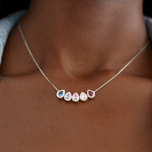 Tears Of Joy 1-14 Teardrop Birthstone Necklace