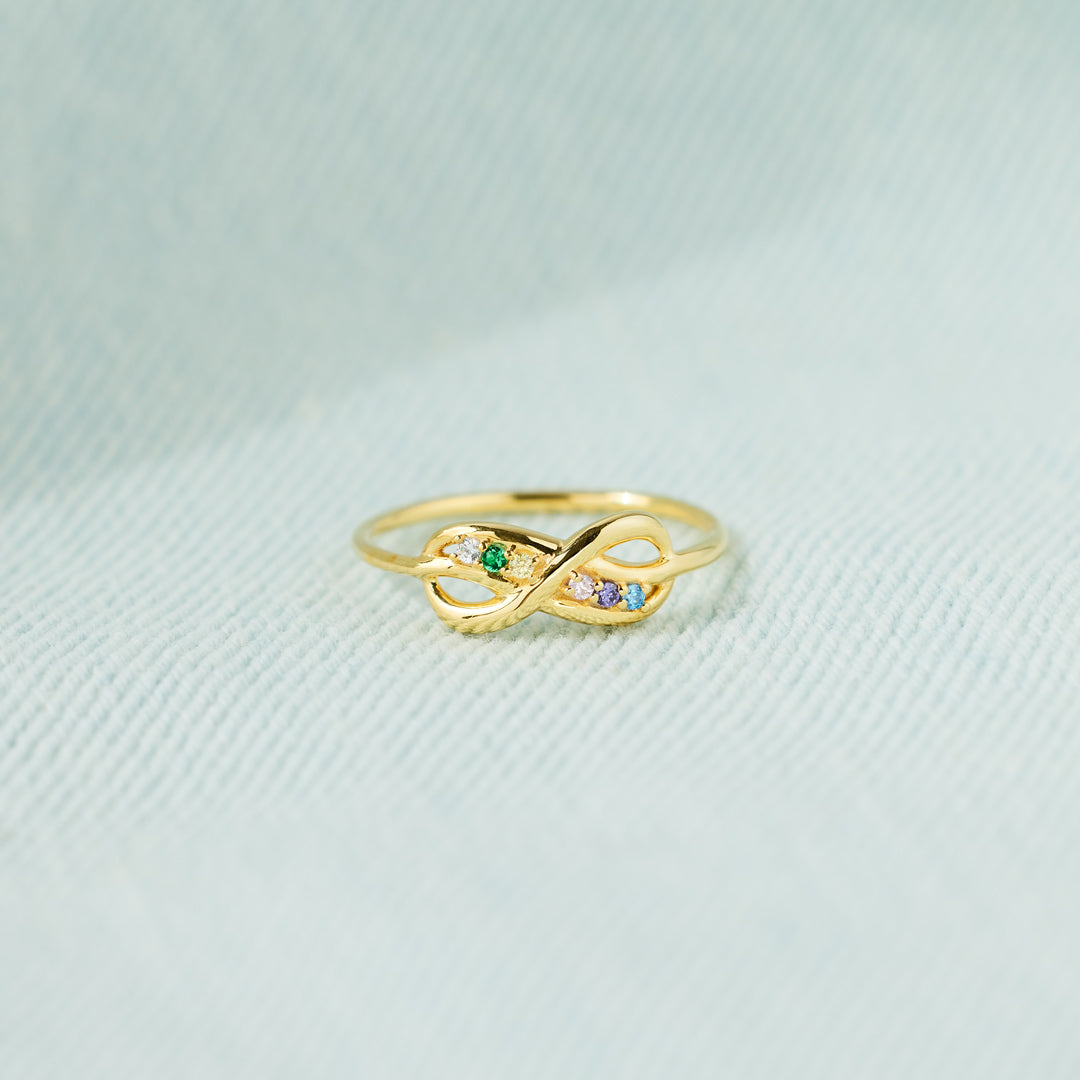 1-8 Birthstones Infinity Knot Ring