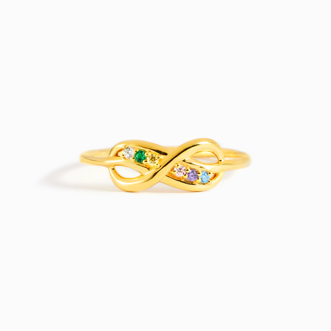 1-8 Birthstones Infinity Knot Ring