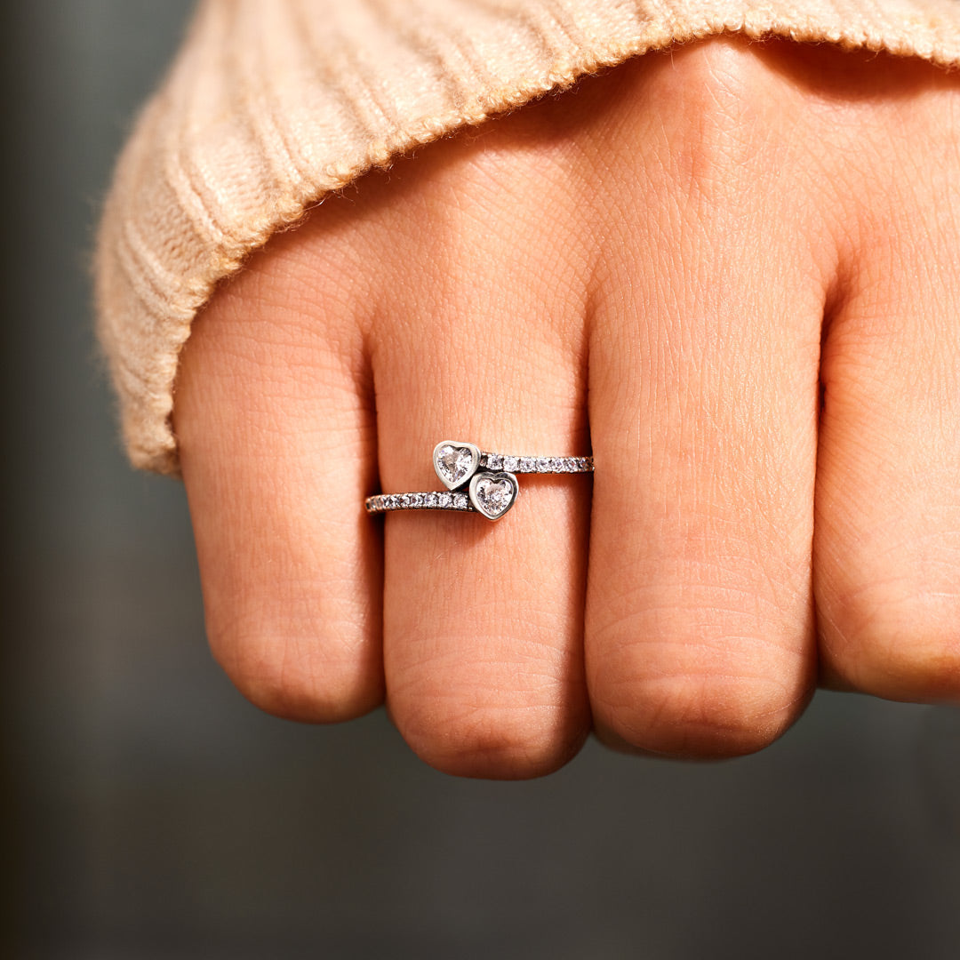 Promise Ring For Daughter Two Heart Ring