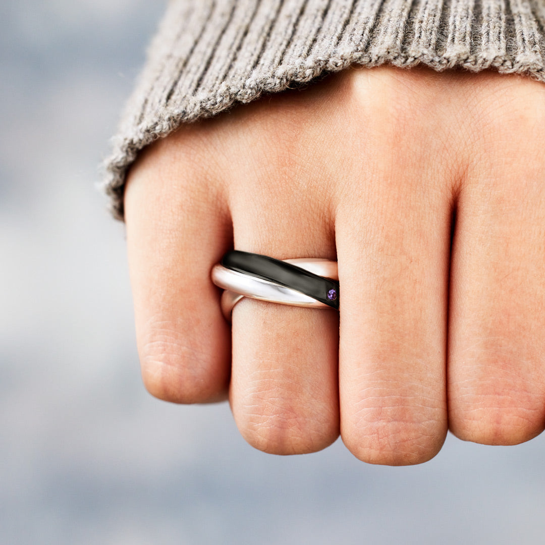 Best Friend, Girlfriend, True Love Black Trinity Ring