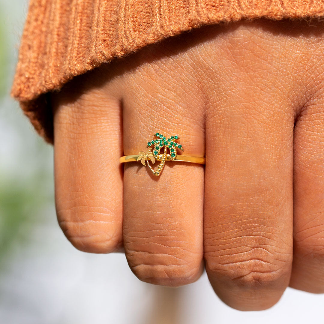 Chase The Sun Palm Tree Ring