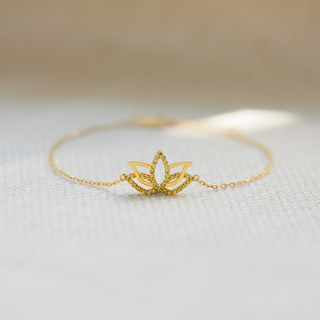 Fck 2024 Yellow Pavé Lotus Bracelet