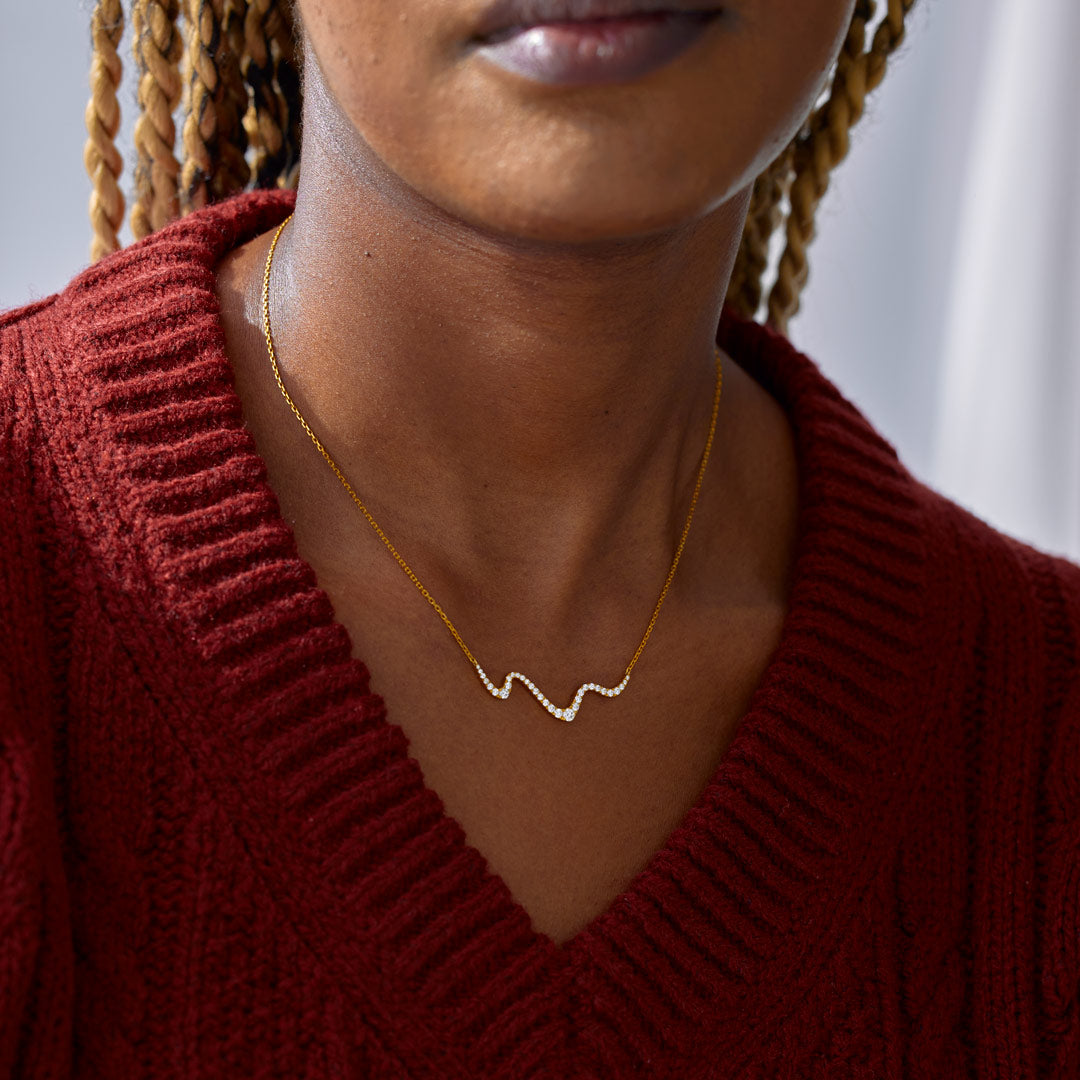 For Daughter I Will Be There For You Wave Necklace