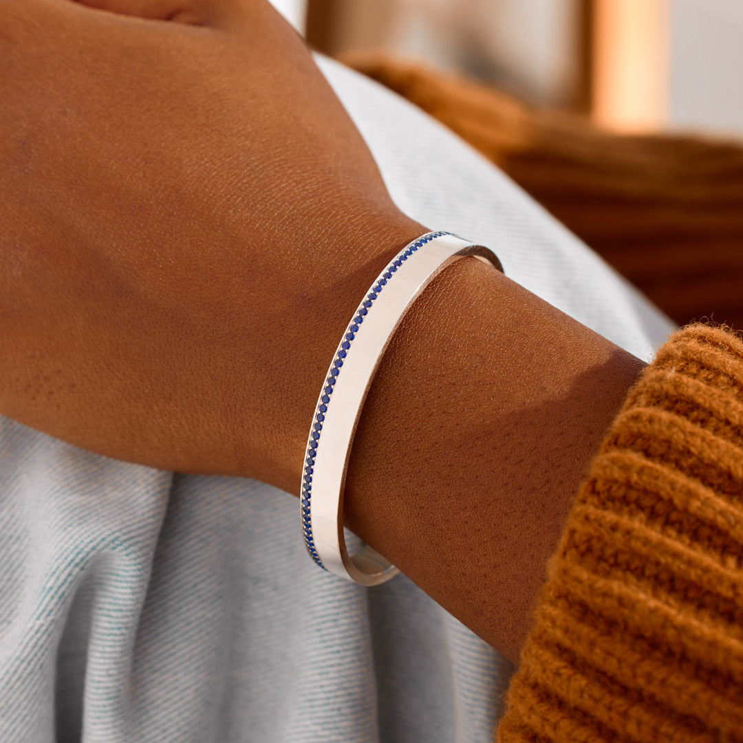 You're The Best Of Me Blue Strip Bangle