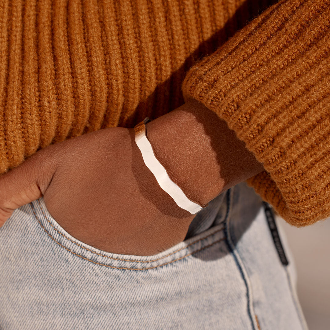 Fck It And Begin Again Wavy Mantra Bangle