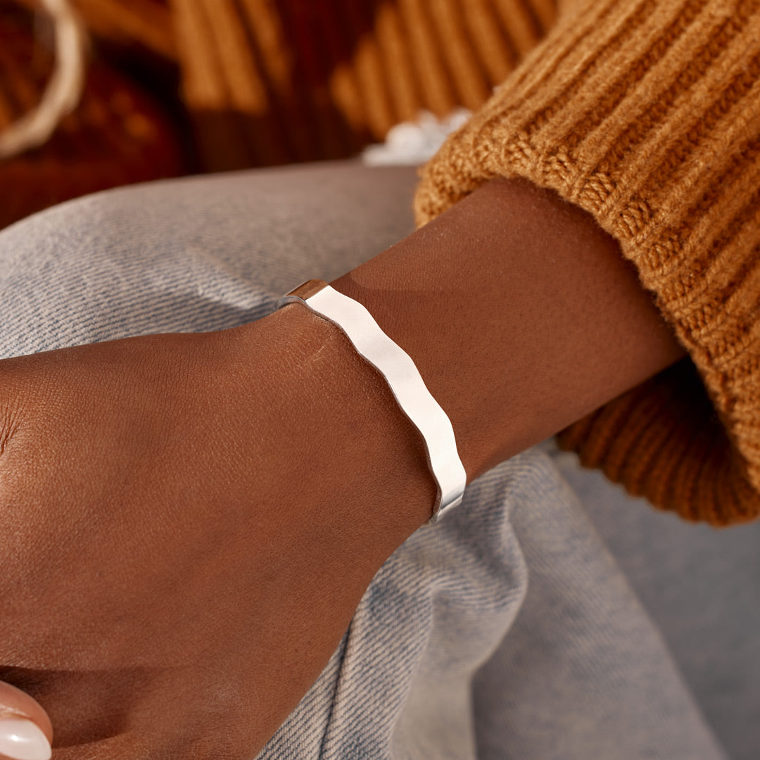Fck It And Begin Again Wavy Mantra Bangle