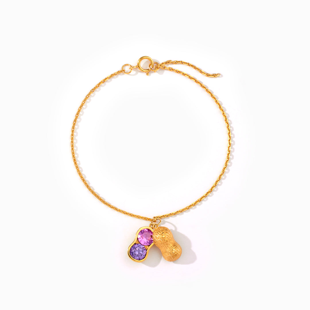 We Are Besties 2-4 Birthstone Peanut Bracelet