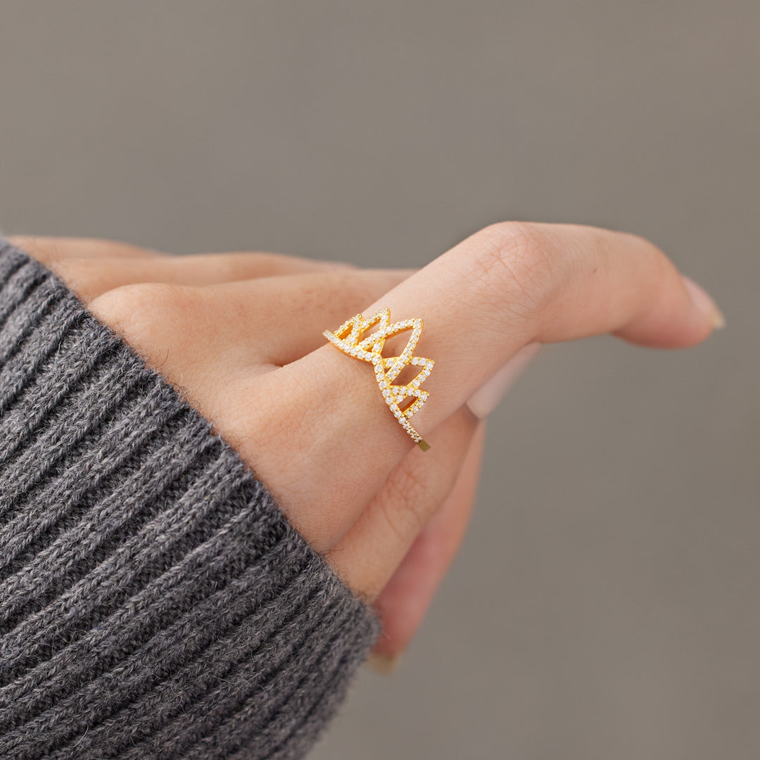 Broken But Survived Hollow Out Crown Ring