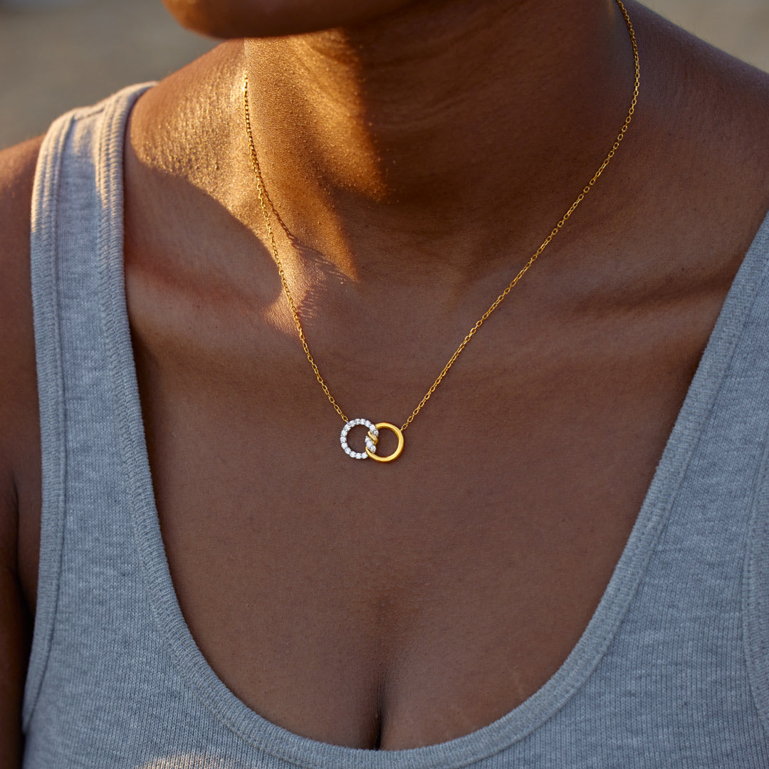 Mother & Daughter Two Tone Knitted Necklace