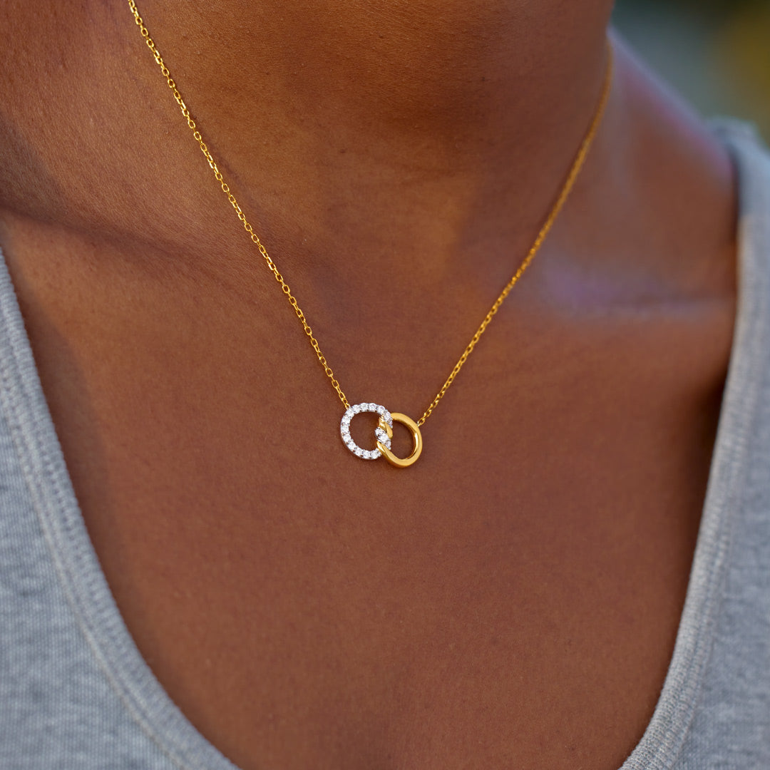 Mother & Daughter Two Tone Knitted Necklace