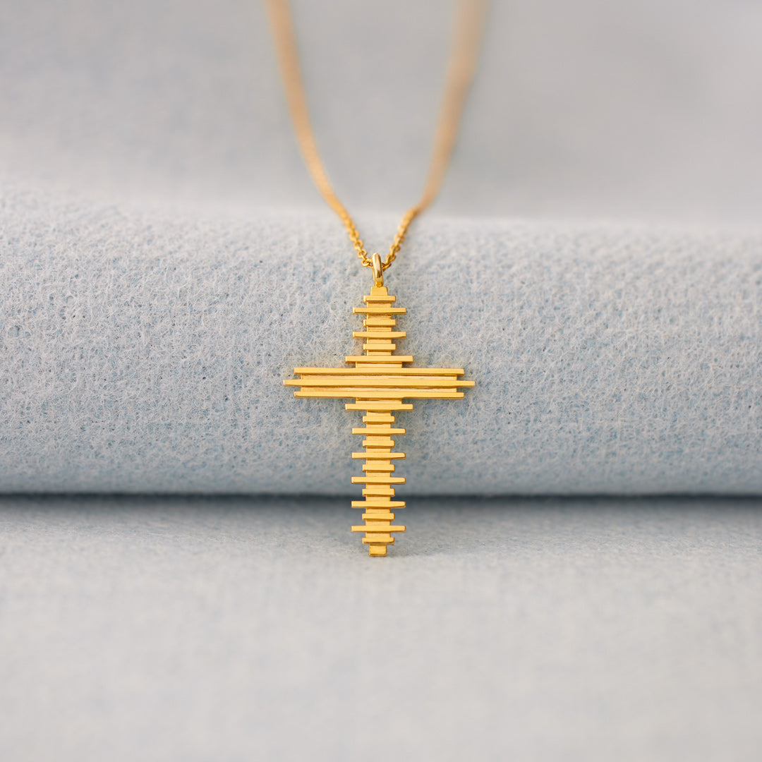 For Daughter Pray Through It Golden Cross Necklace