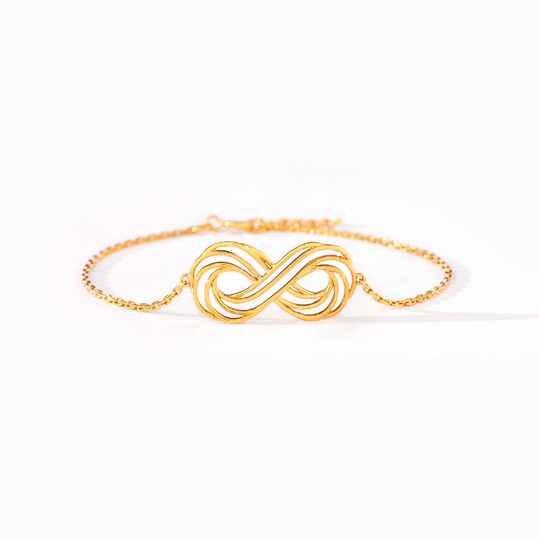 Mother Daughter Everlasting Story Hollow Infinity Bracelet