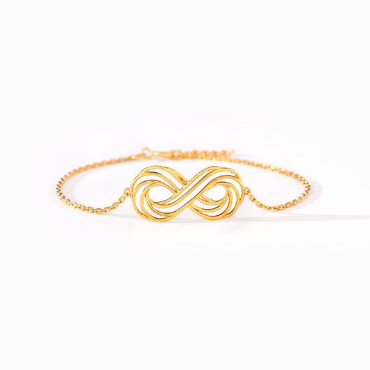 Mother Daughter Everlasting Story Hollow Infinity Bracelet