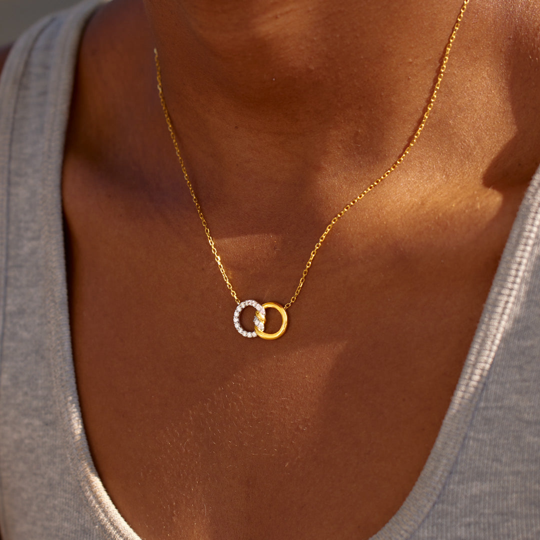 Mother & Daughter Two Tone Knitted Necklace