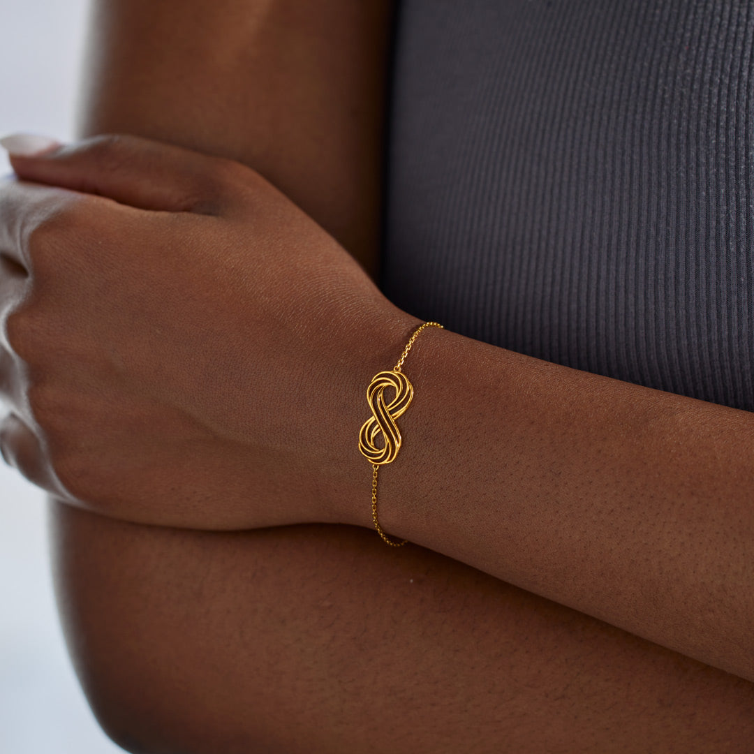 Mother Daughter Everlasting Story Hollow Infinity Bracelet