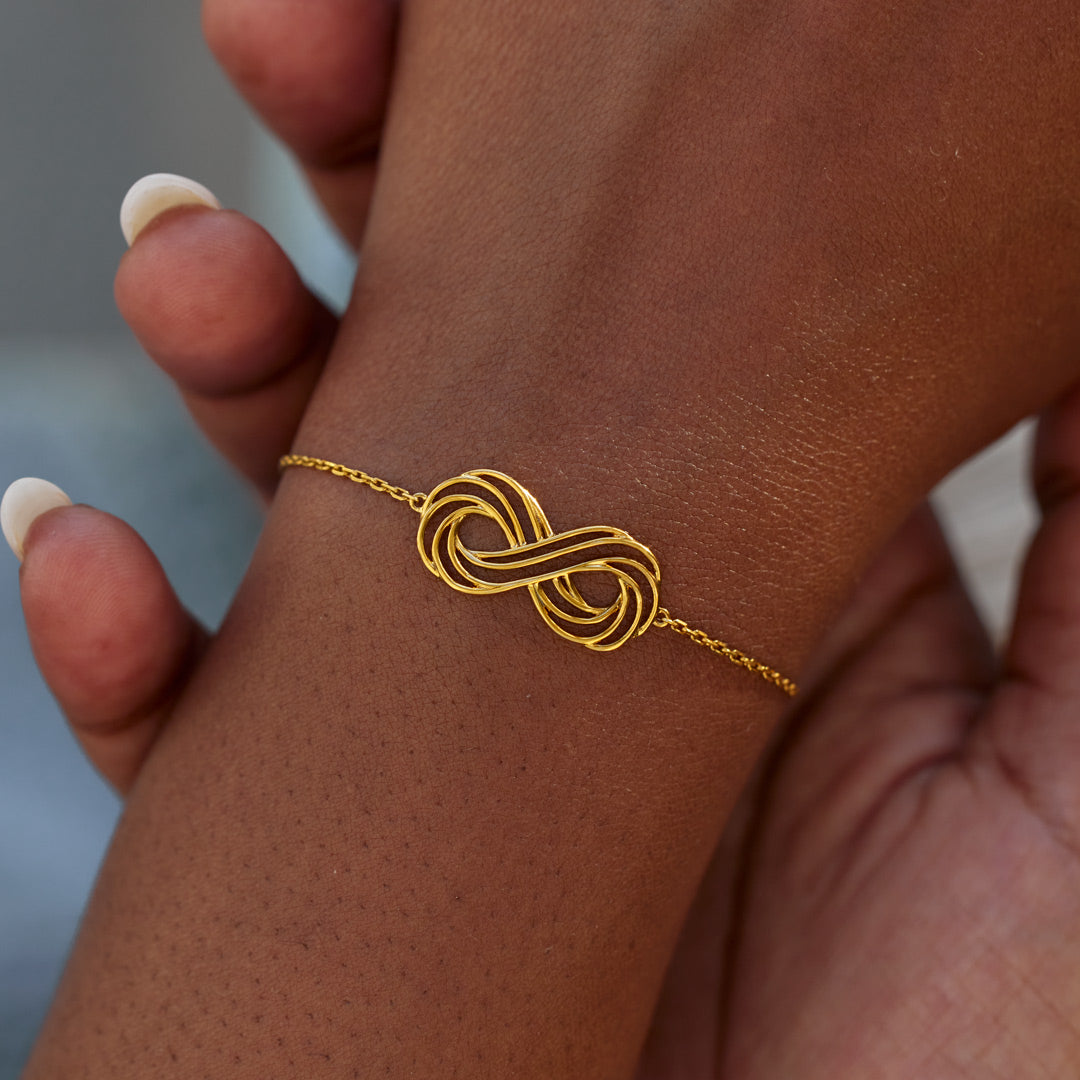 Mother Daughter Everlasting Story Hollow Infinity Bracelet