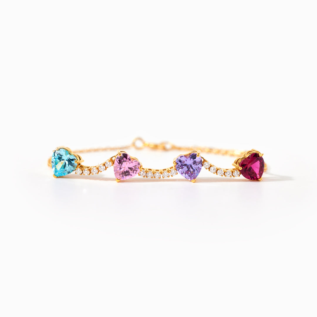 Mama's Valentine 1-6 Heart Birthstone Pavé Bracelet