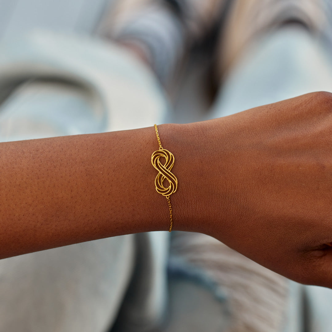 Mother Daughter Everlasting Story Hollow Infinity Bracelet
