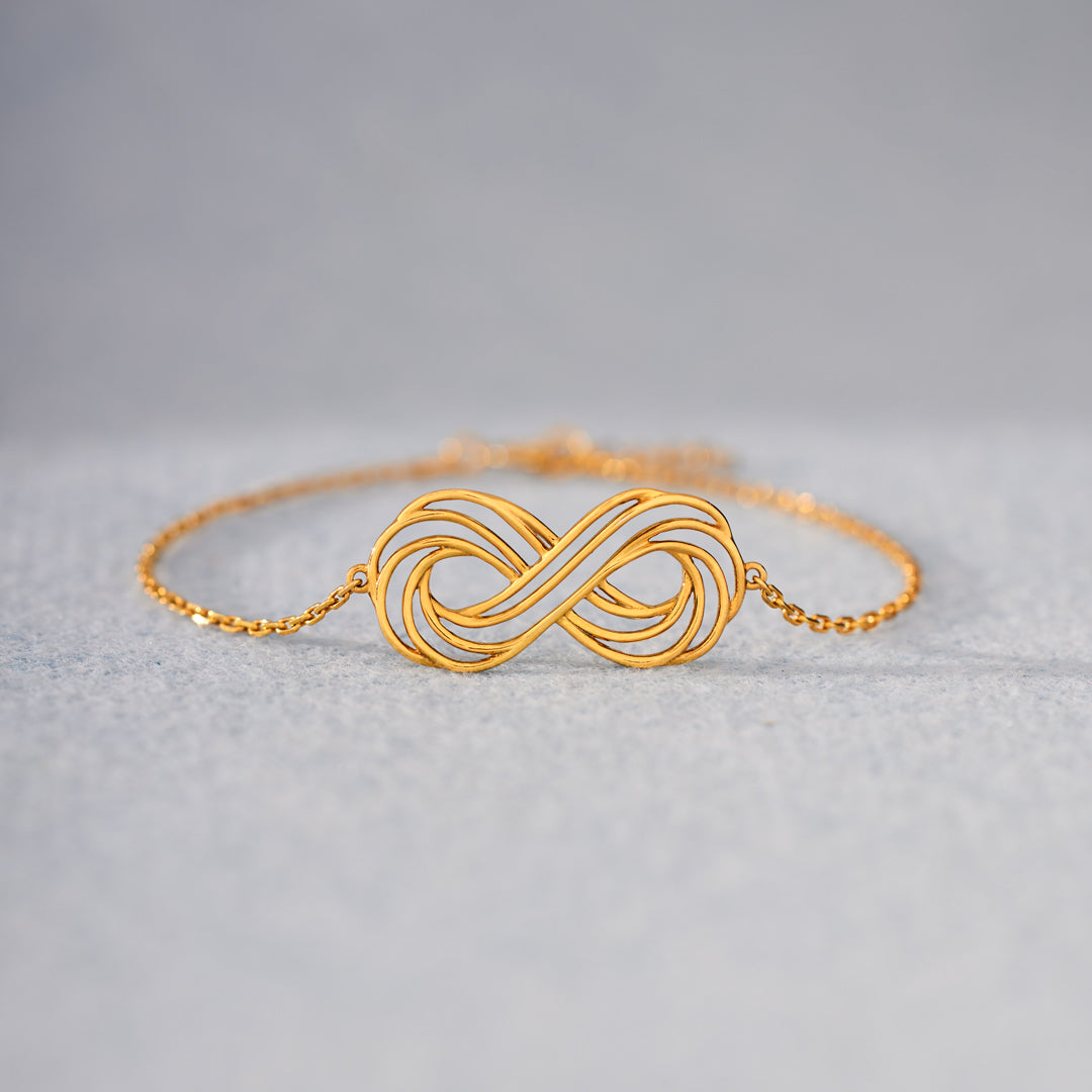 Mother Daughter Everlasting Story Hollow Infinity Bracelet