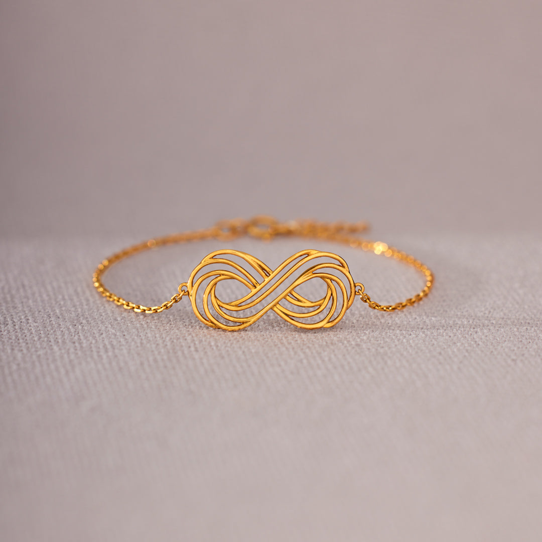 Mother Daughter Everlasting Story Hollow Infinity Bracelet