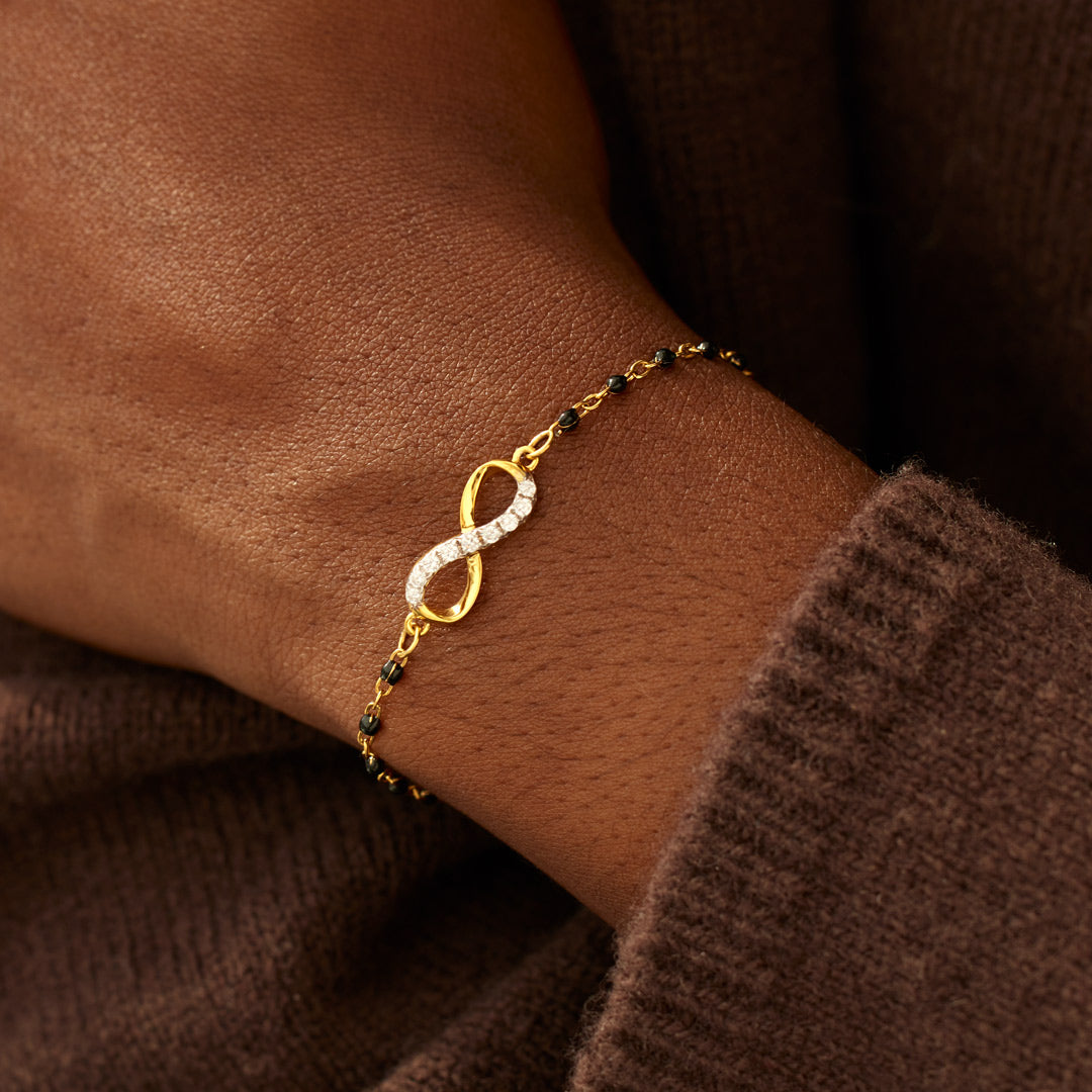 My Small Circle Of Female Friends Golden Infinity Beaded Bracelet