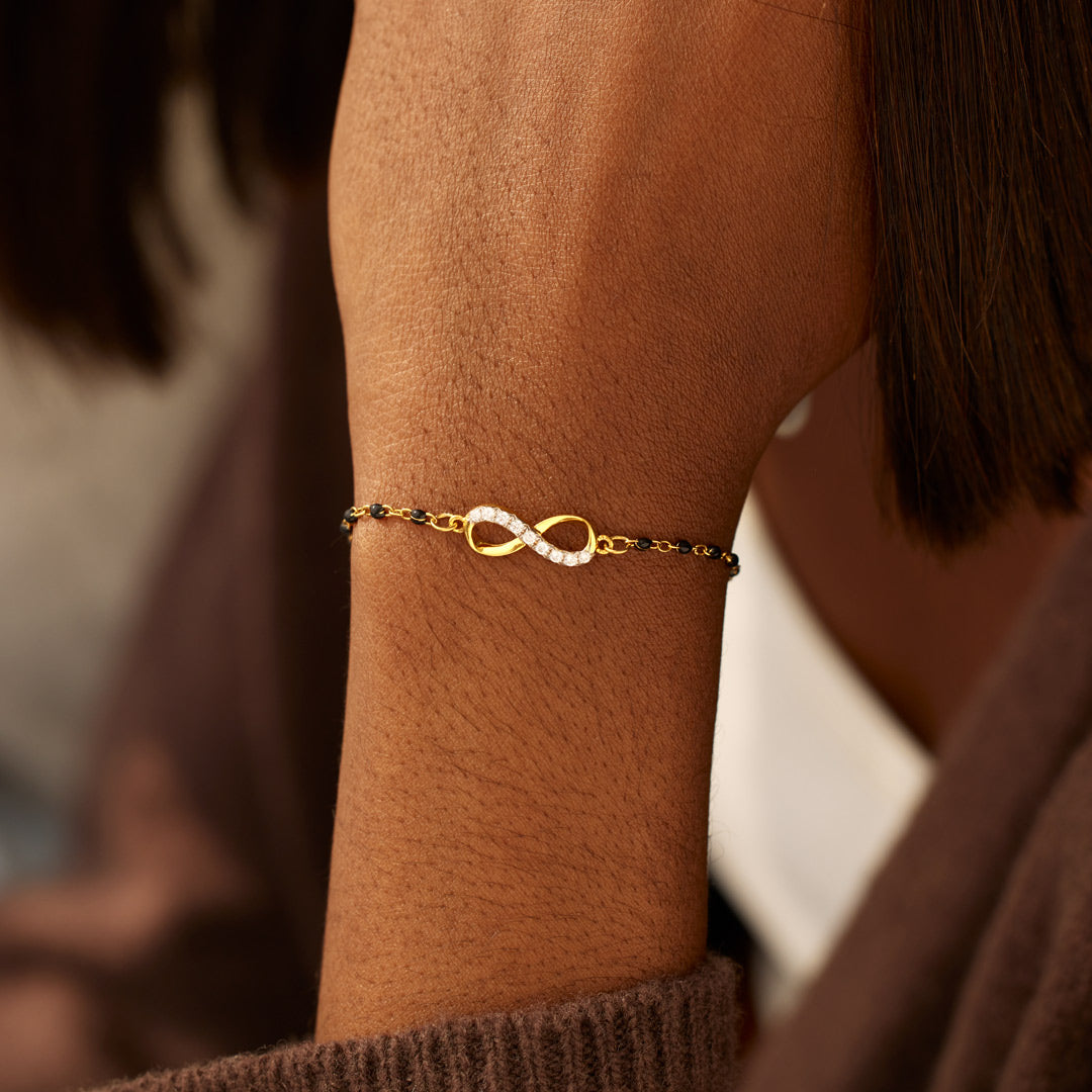 My Small Circle Of Female Friends Golden Infinity Beaded Bracelet