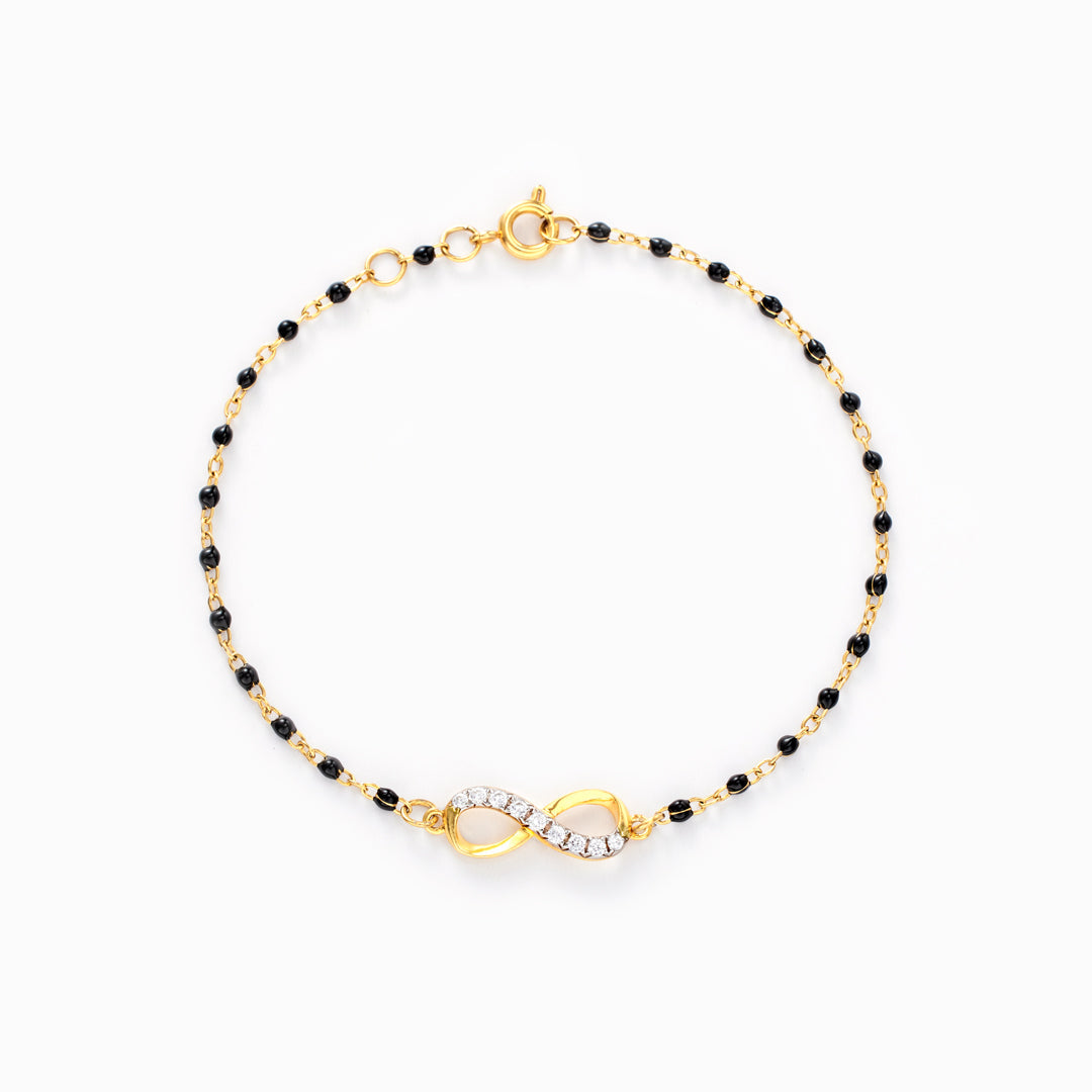 My Small Circle Of Female Friends Golden Infinity Beaded Bracelet