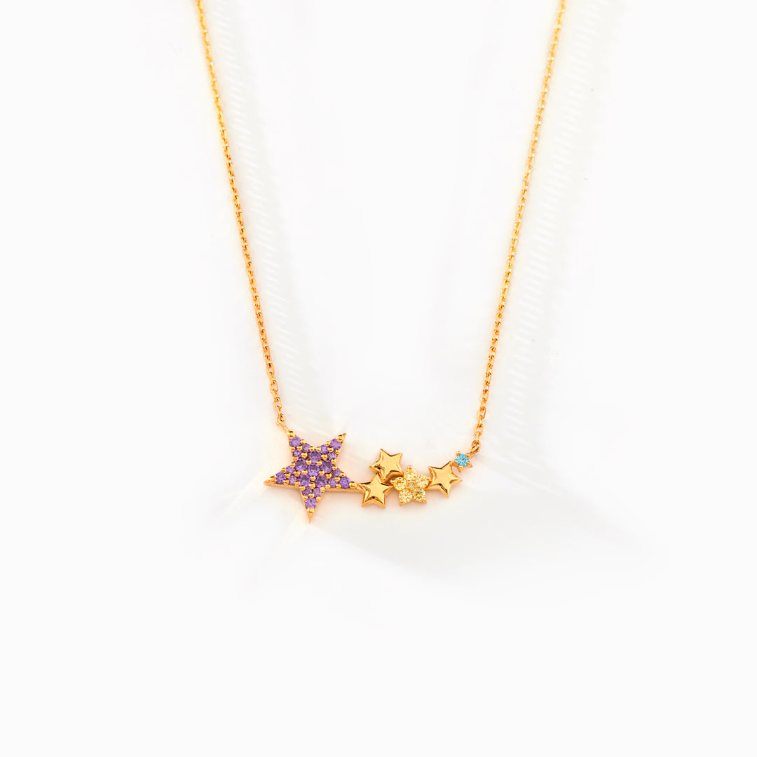 Twinkle Twinkle Little Star 1-8 Star Birthstone Necklace