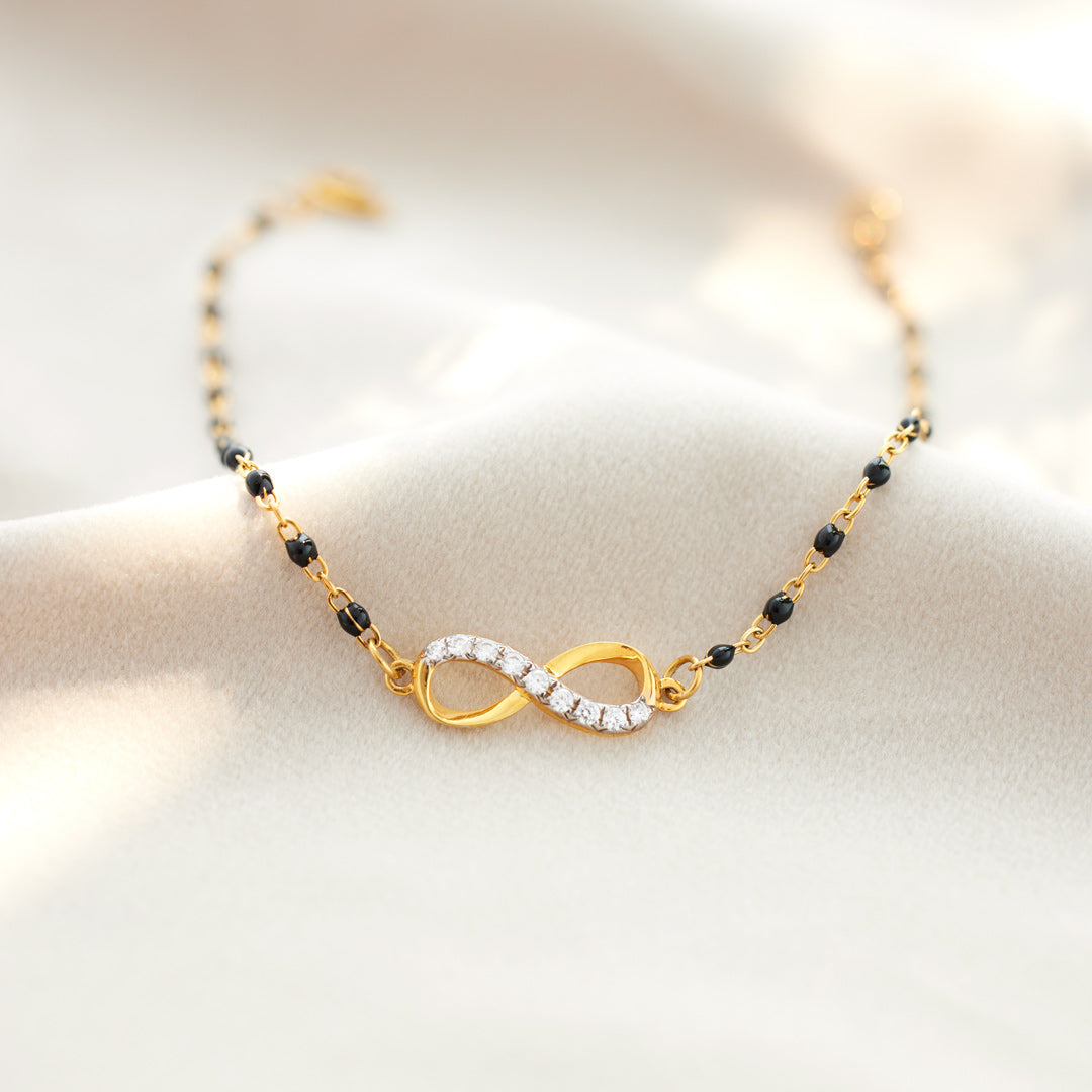My Small Circle Of Female Friends Golden Infinity Beaded Bracelet
