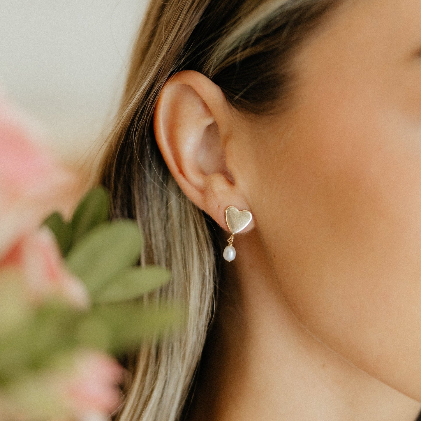 Vintage Heart Stud Earrings