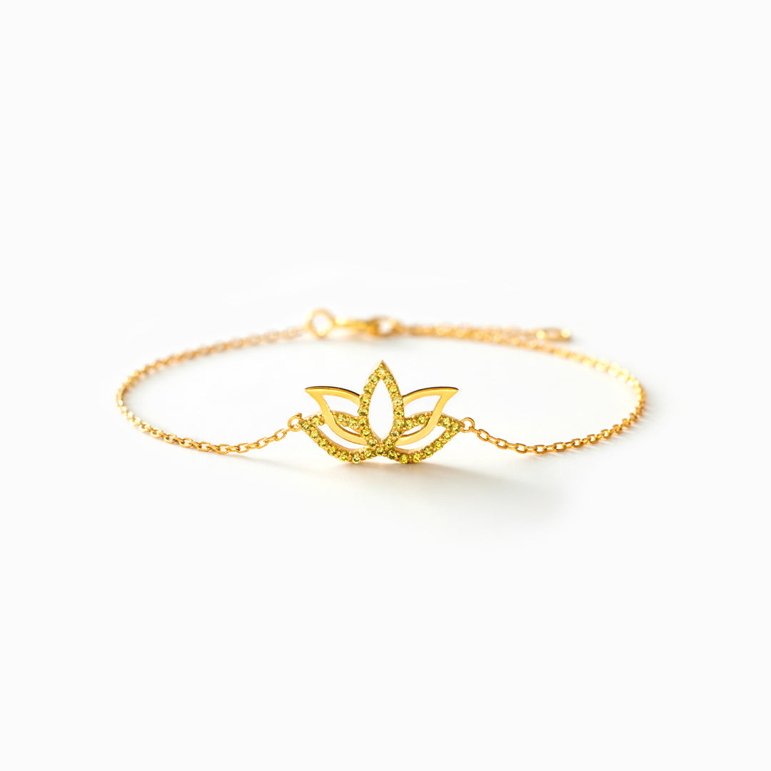 Fck 2024 Yellow Pavé Lotus Bracelet