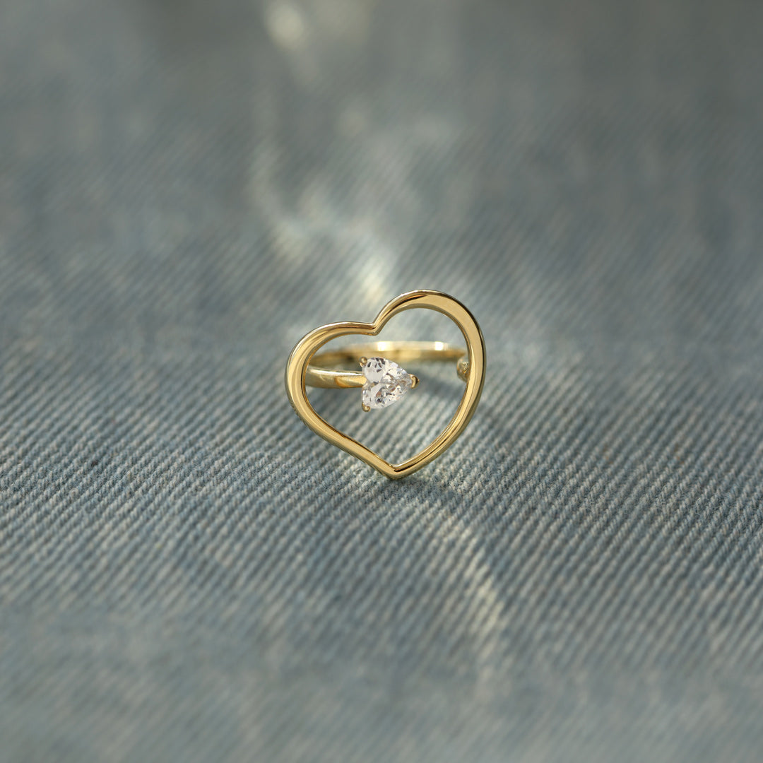 Always In My Heart Embracing Heart Ring